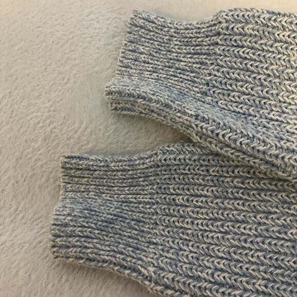 Tommy Hilfiger Sweater Chunky Knit Gray Blue Crewneck Zip Sleeve Cozycore Pocket - Picture 10 of 10